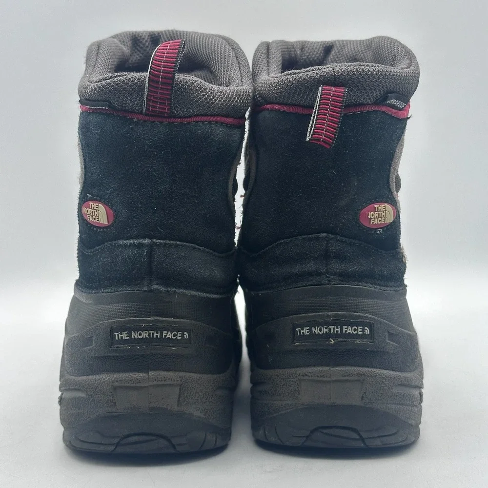 The North Face Youth‎ Snow Boots Black Red Waterproof Insulated Size 5 2533